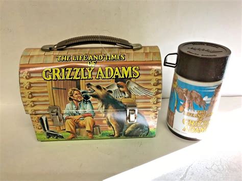 grizzly adams metal lunch box|Grizzly Adams Lunchbox, Vintage Character Dome Metal Lunch .